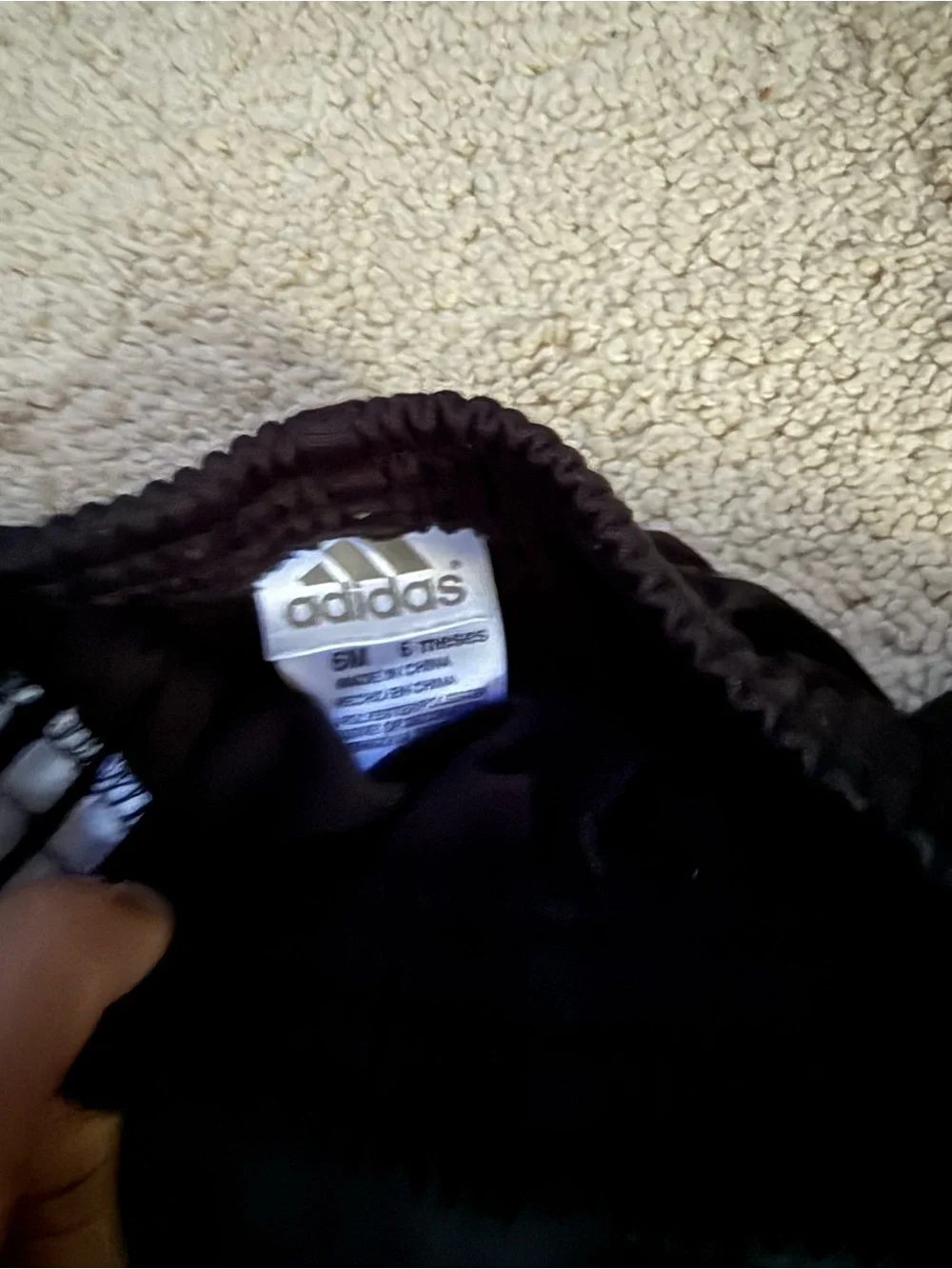 Adidas Baby Black Track Pants - Black with White Stripes size 6 months